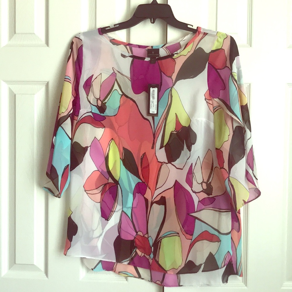 NWT - Sheer Floral Top